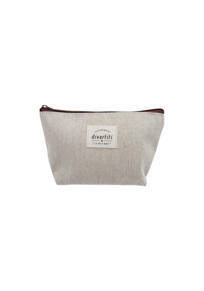 Boat Shaped Pouch | Beige | Stylish Zip Storage Bag for Cosmetics & Small Essentials - Image 1